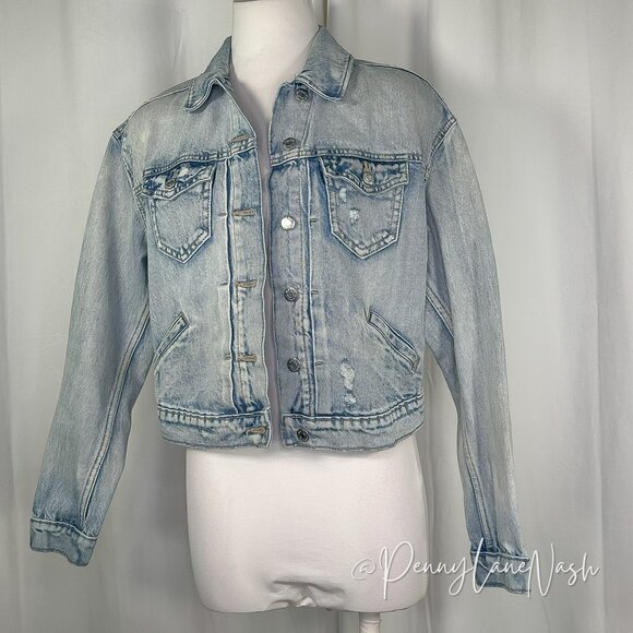 Old Navy Jackets & Blazers - Old Navy Lightwash Distressed Denim Cropped Jean Jacket